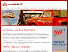 Tablet Screenshot of jaysgarage.com